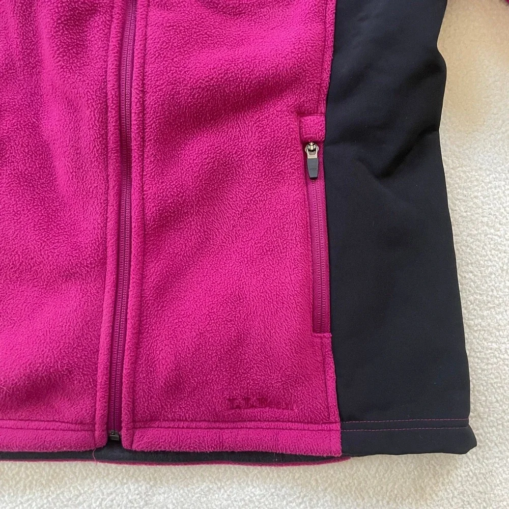 LL Bean‎ Womens Small Fleece Jacket Pink Polartec Full Zip Mock Neck 0FJW2
